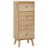 Cómoda de madera maciza de teca 40x30x100
