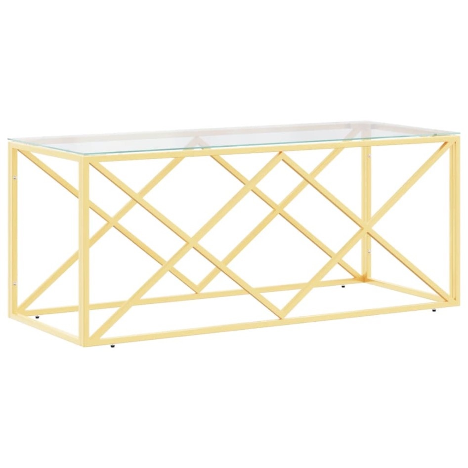 Mesa de centro acero inoxidable y vidrio 110x45x45
