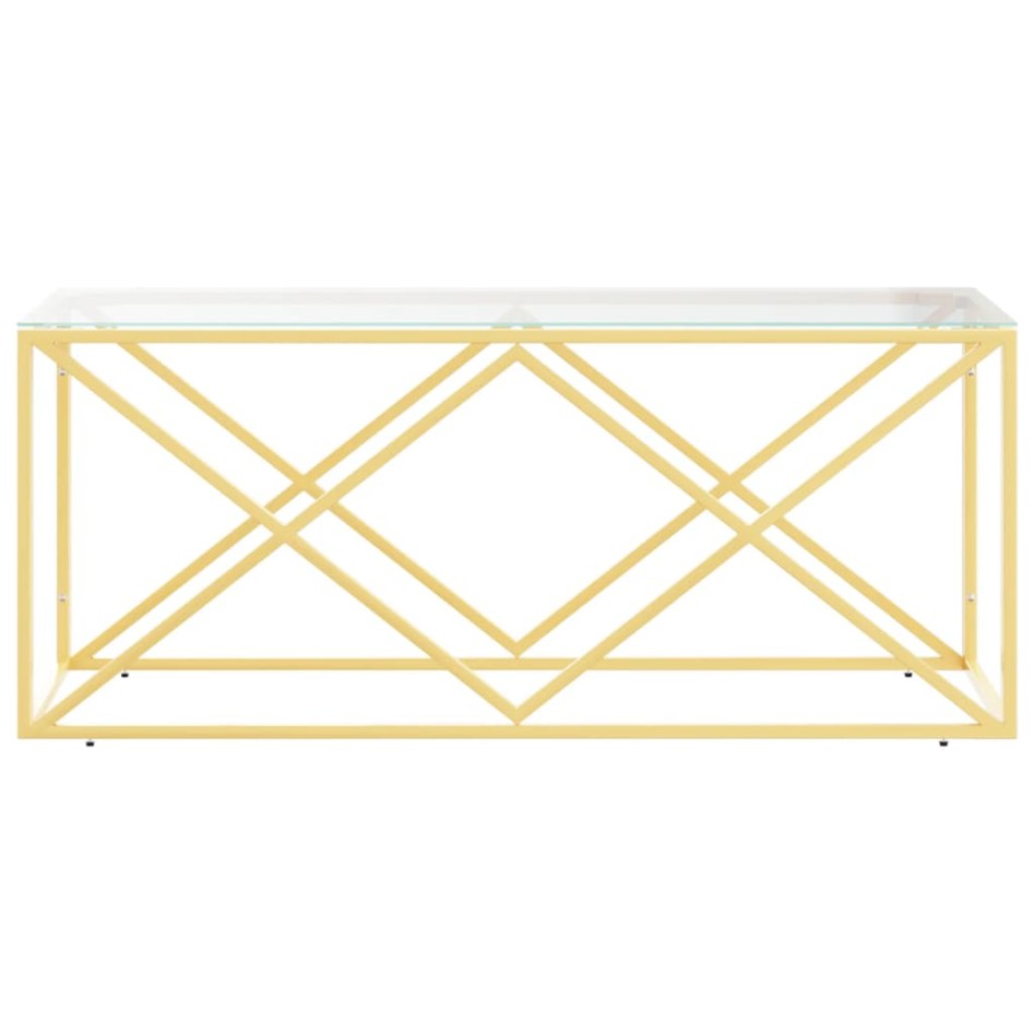 Mesa de centro acero inoxidable y vidrio 110x45x45