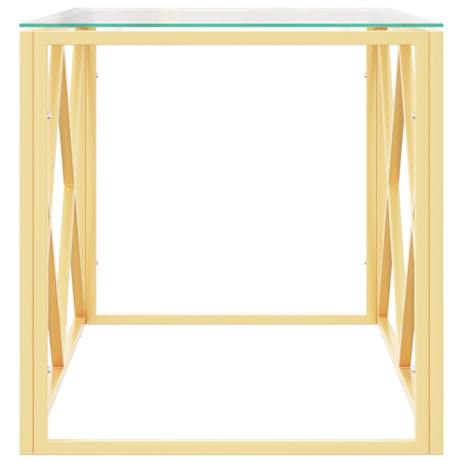 Mesa de centro acero inoxidable y vidrio 110x45x45