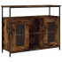 Aparador de madera de ingeniería roble ahumado 100x35x80