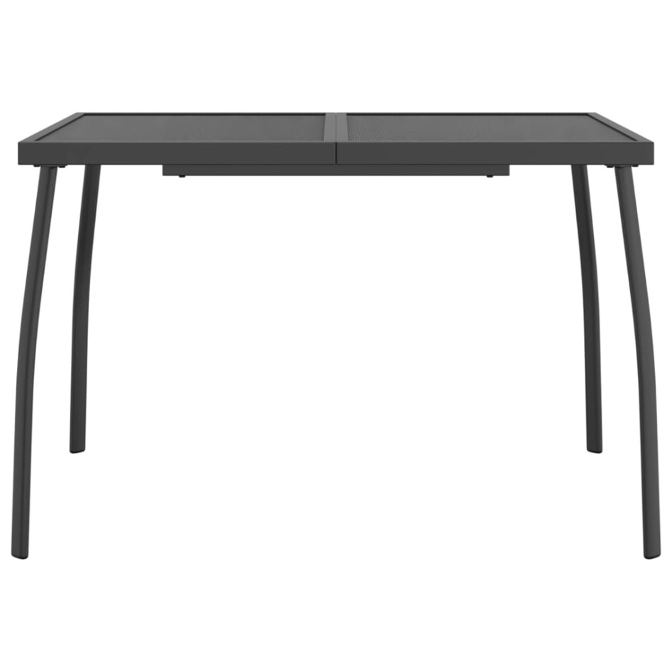 Mesa de jardín malla de acero gris antracita 110x80x72