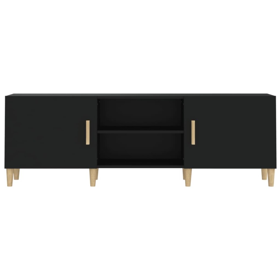 Mueble para TV madera contrachapada negro 150x30x50