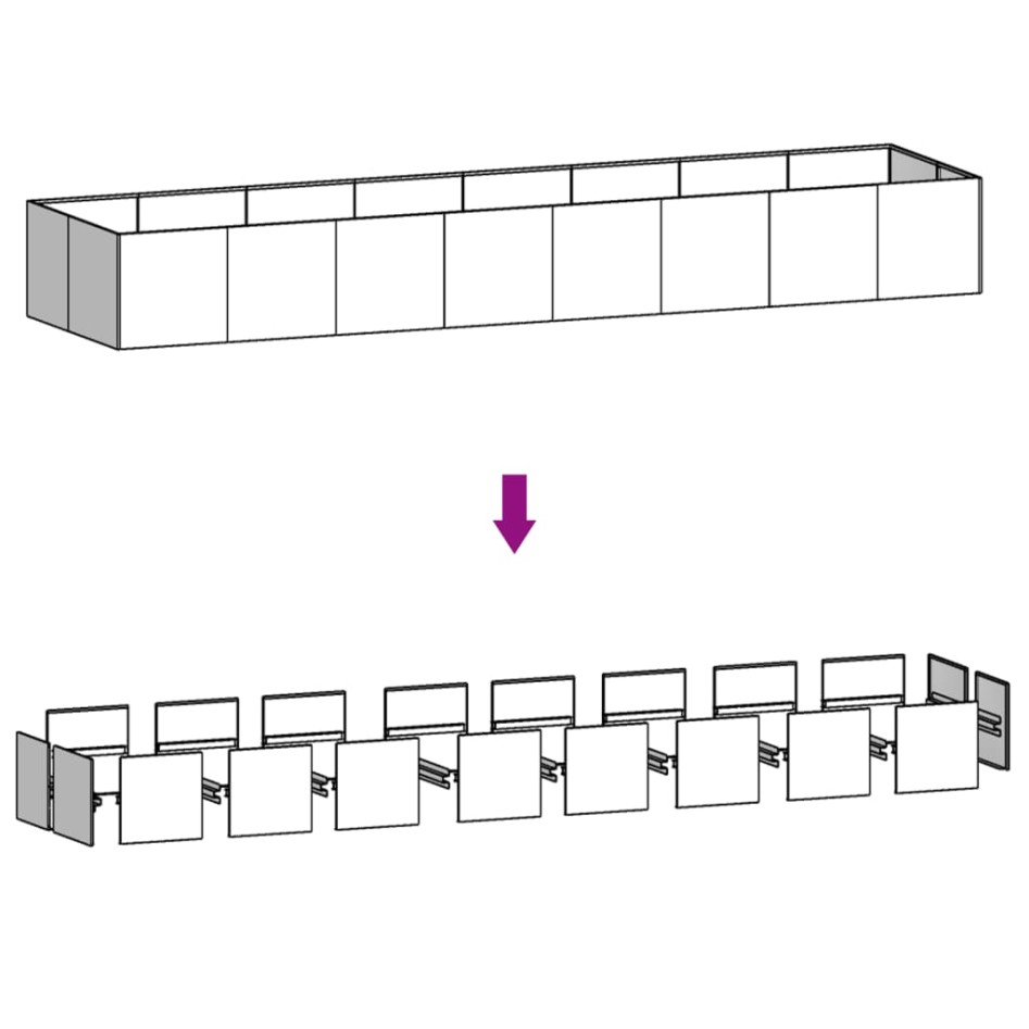 Jardinera acero corten 360x80x40