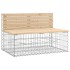 Banco de jardín diseño gaviones madera maciza pino 103x70x65