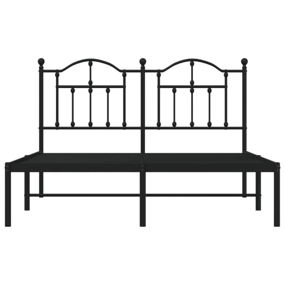 Estructura de cama con cabecero metal negro 135x190