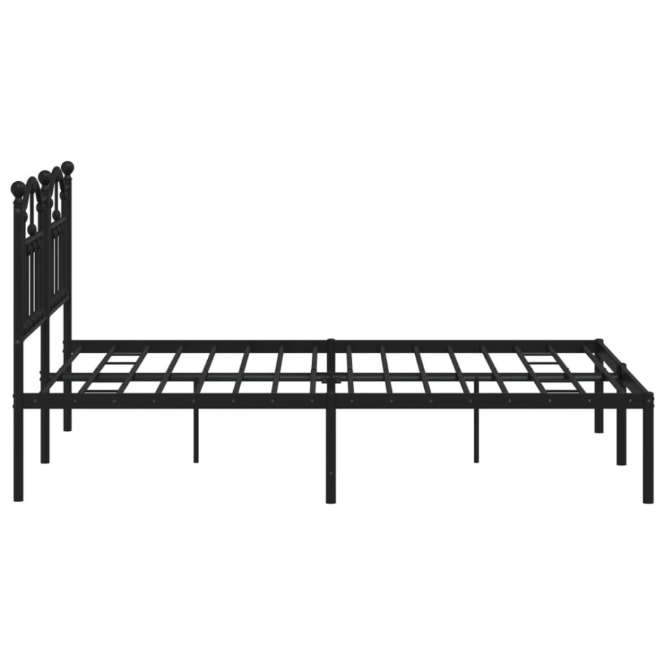 Estructura de cama con cabecero metal negro 135x190