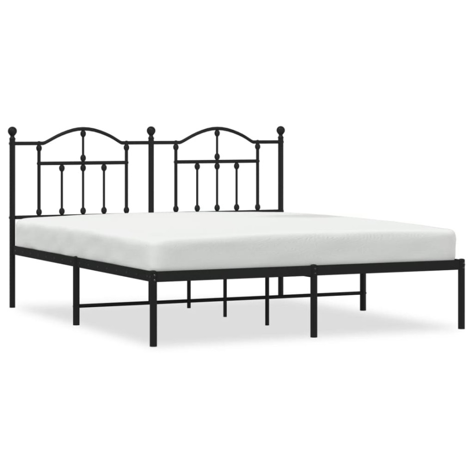 Estructura de cama con cabecero metal negro 183x213