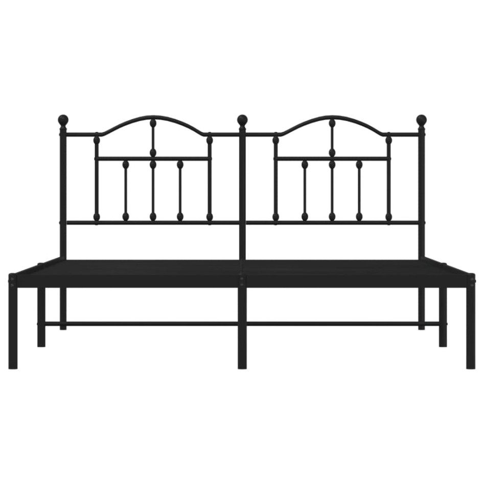 Estructura de cama con cabecero metal negro 183x213