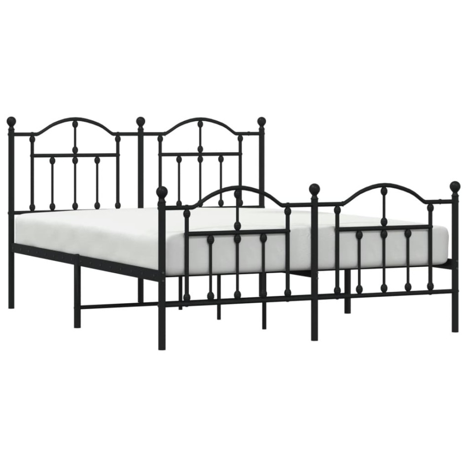 Estructura de cama cabecero y pie de cama metal negro