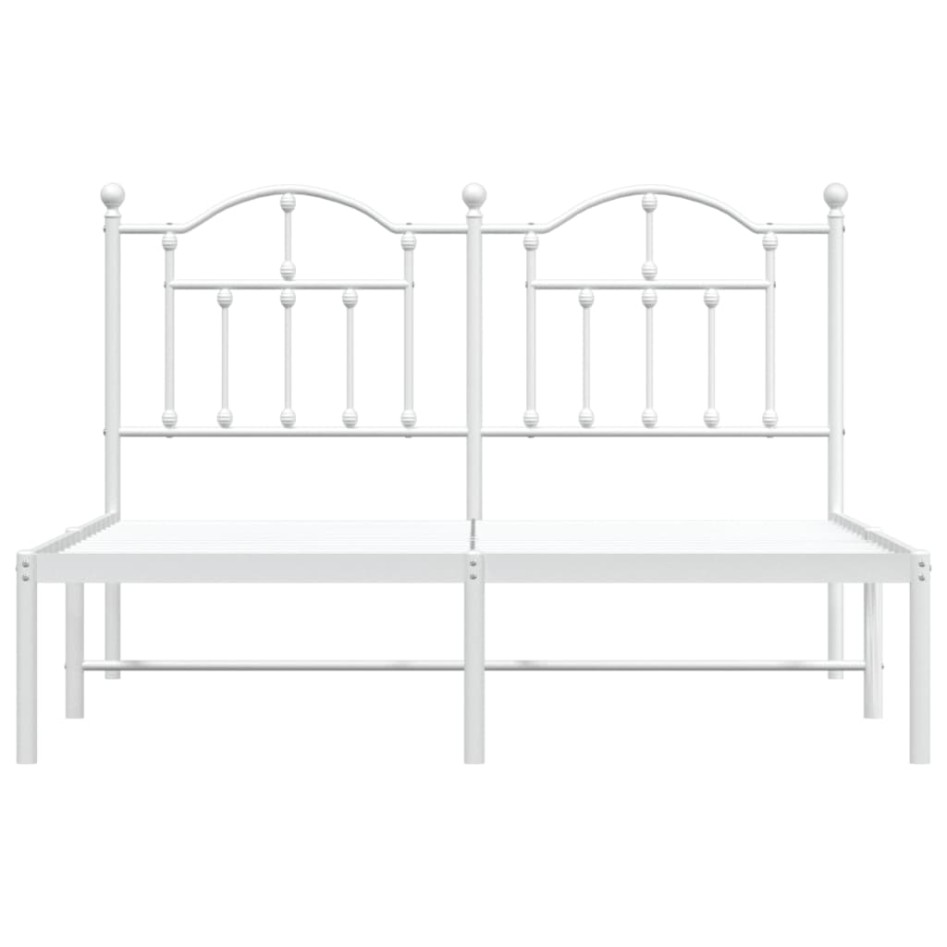 Estructura de cama de metal con cabecero blanca 150x200
