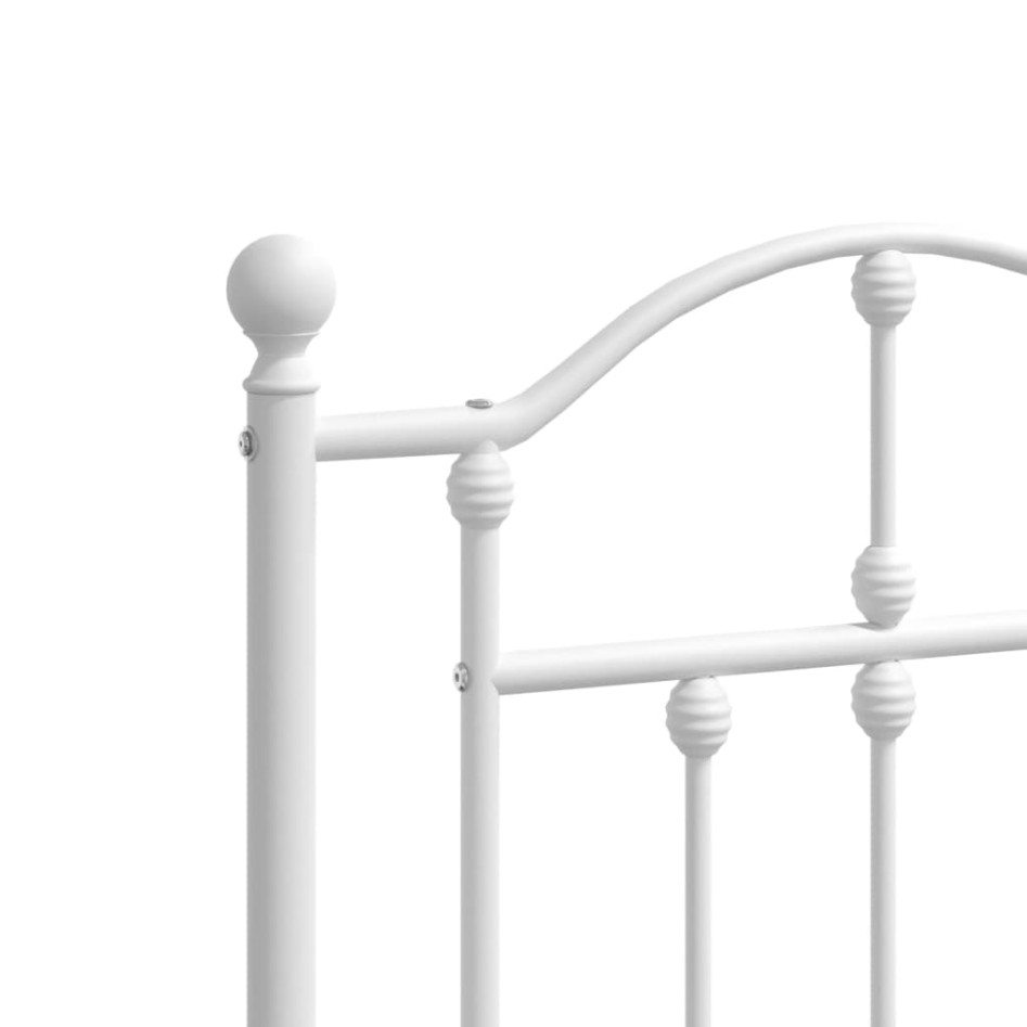 Estructura de cama de metal con cabecero blanca 150x200