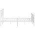 Estructura cama metal con cabecero y estribo blanco 150x200