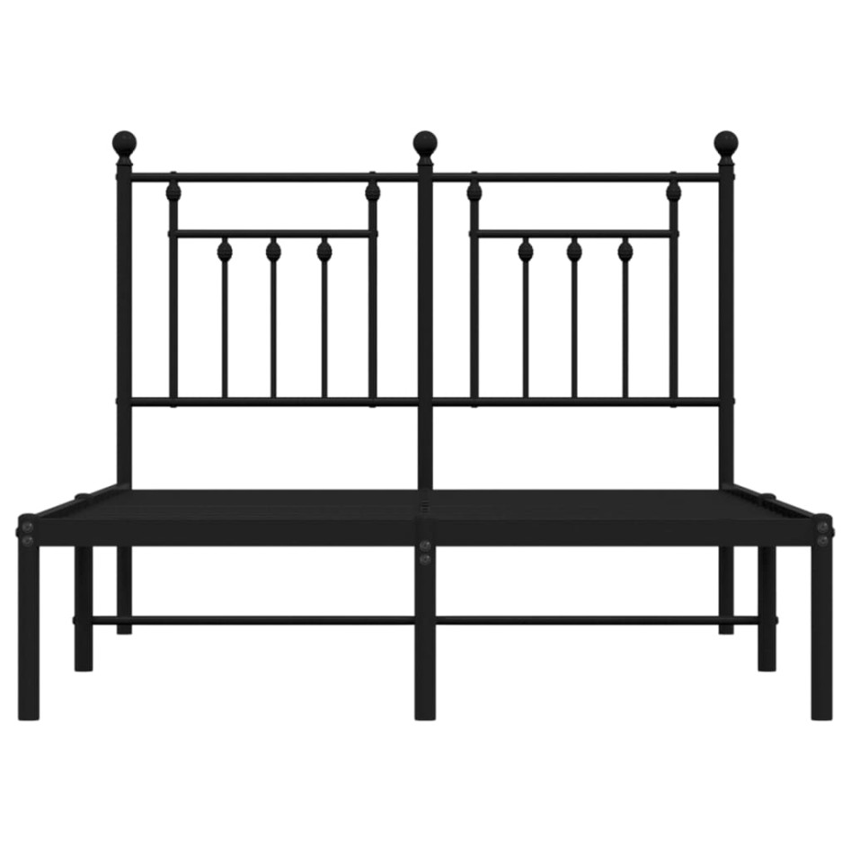 Estructura de cama con cabecero metal negro 135x190