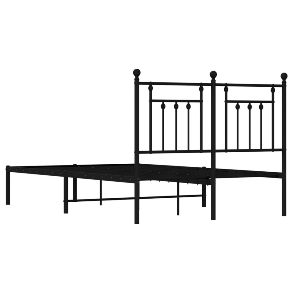 Estructura de cama con cabecero metal negro 135x190