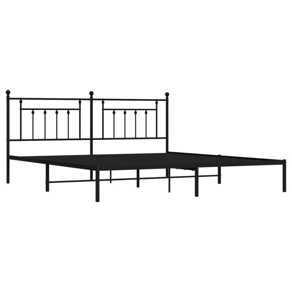 Estructura de cama con cabecero metal negro 193x203