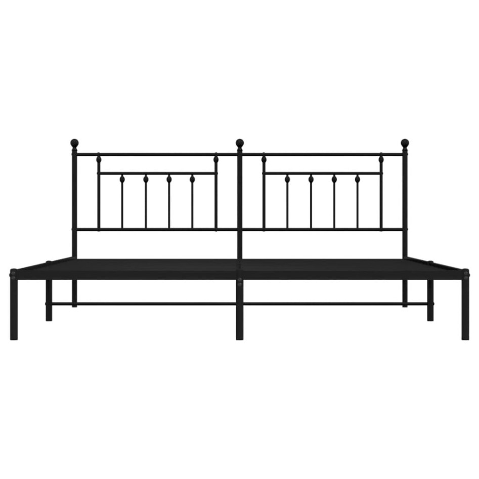 Estructura de cama con cabecero metal negro 193x203