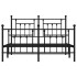 Estructura de cama cabecero y estribo metal negro 150x200