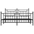 Estructura de cama cabecero y estribo metal negro