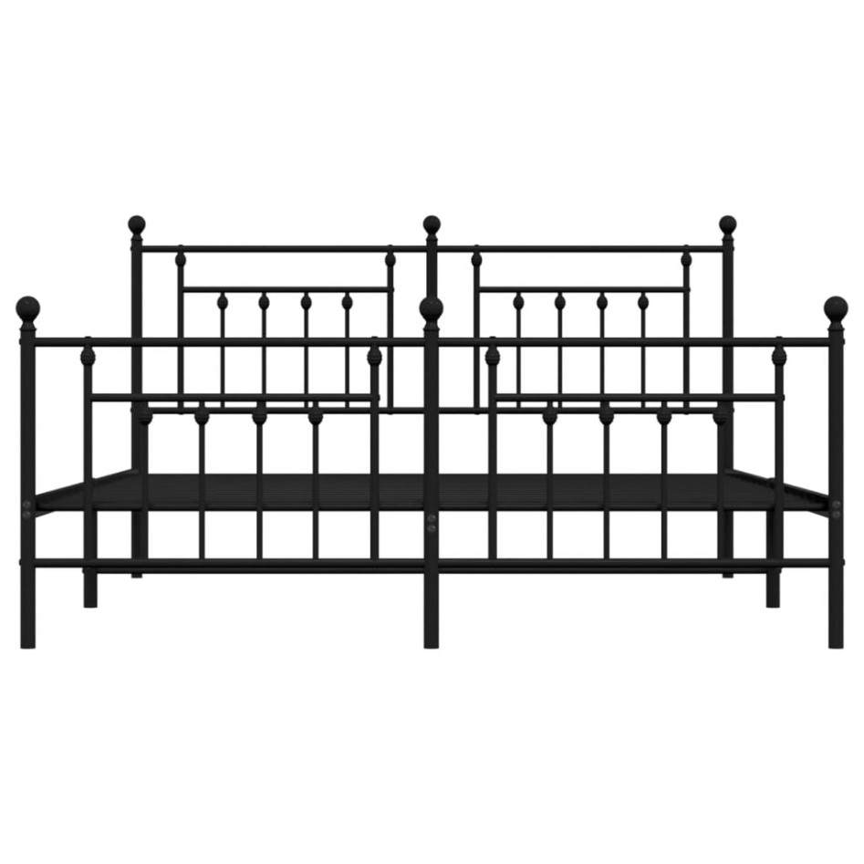Estructura de cama cabecero y estribo metal negro