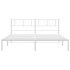 Estructura de cama de metal con cabecero blanco 193x203