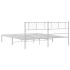 Estructura de cama de metal con cabecero blanco 193x203