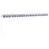 Toldo retráctil aluminio y tela azul y blanco 5x3
