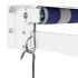 Toldo retráctil aluminio y tela azul y blanco 5x3