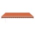 Toldo retráctil aluminio y tela naranja y marrón 4,5x3
