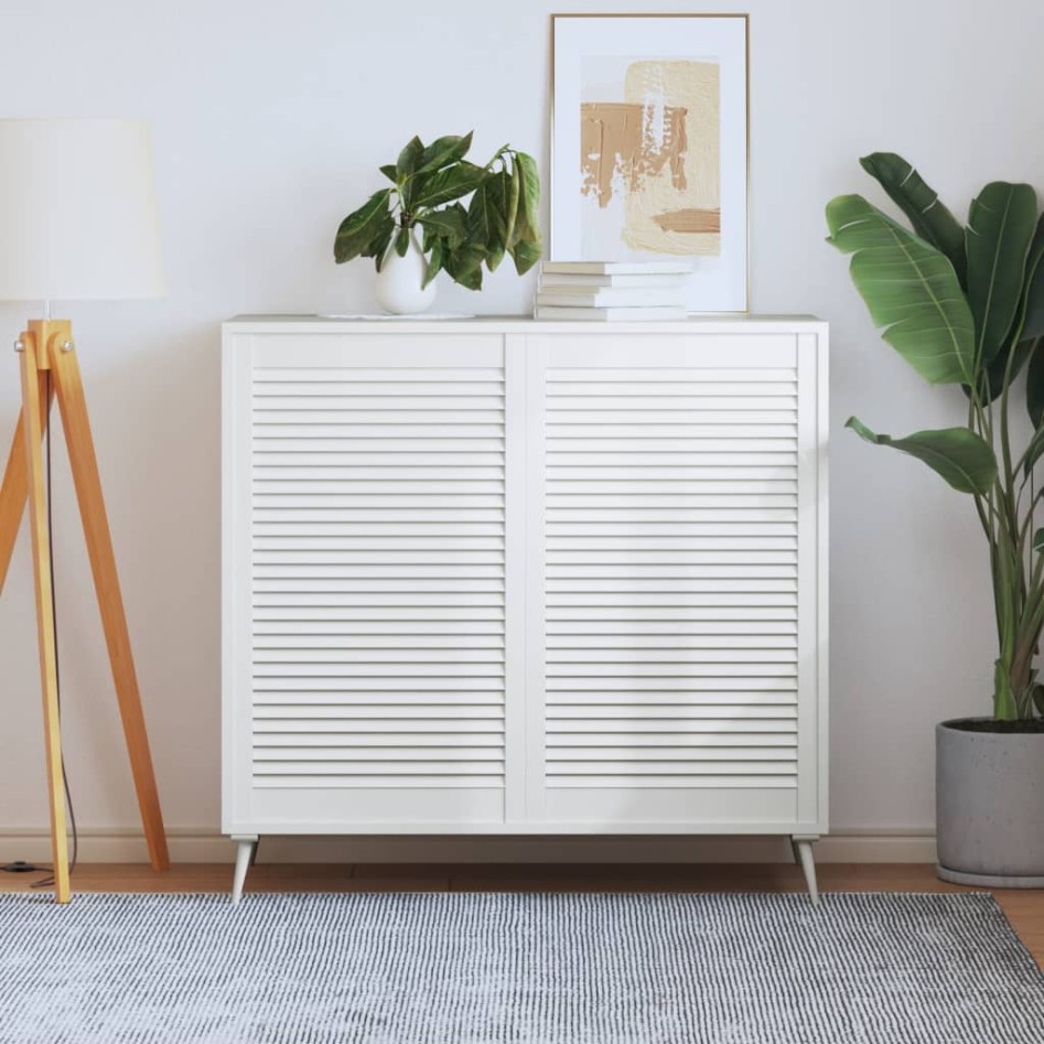 Puerta de armario lamas 2 uds madera pino blanco 99,3x59,4