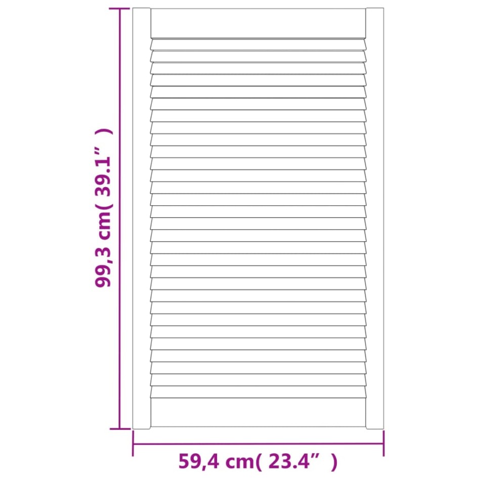Puerta de armario lamas 2 uds madera pino blanco 99,3x59,4