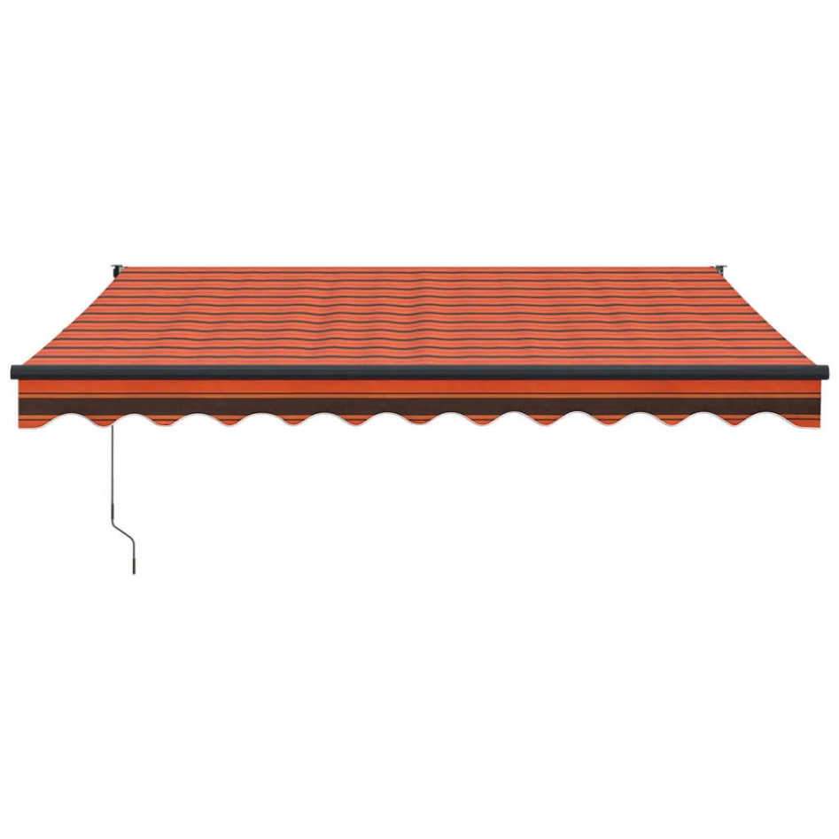 Toldo retráctil aluminio y tela naranja y marrón 3,5x2,5