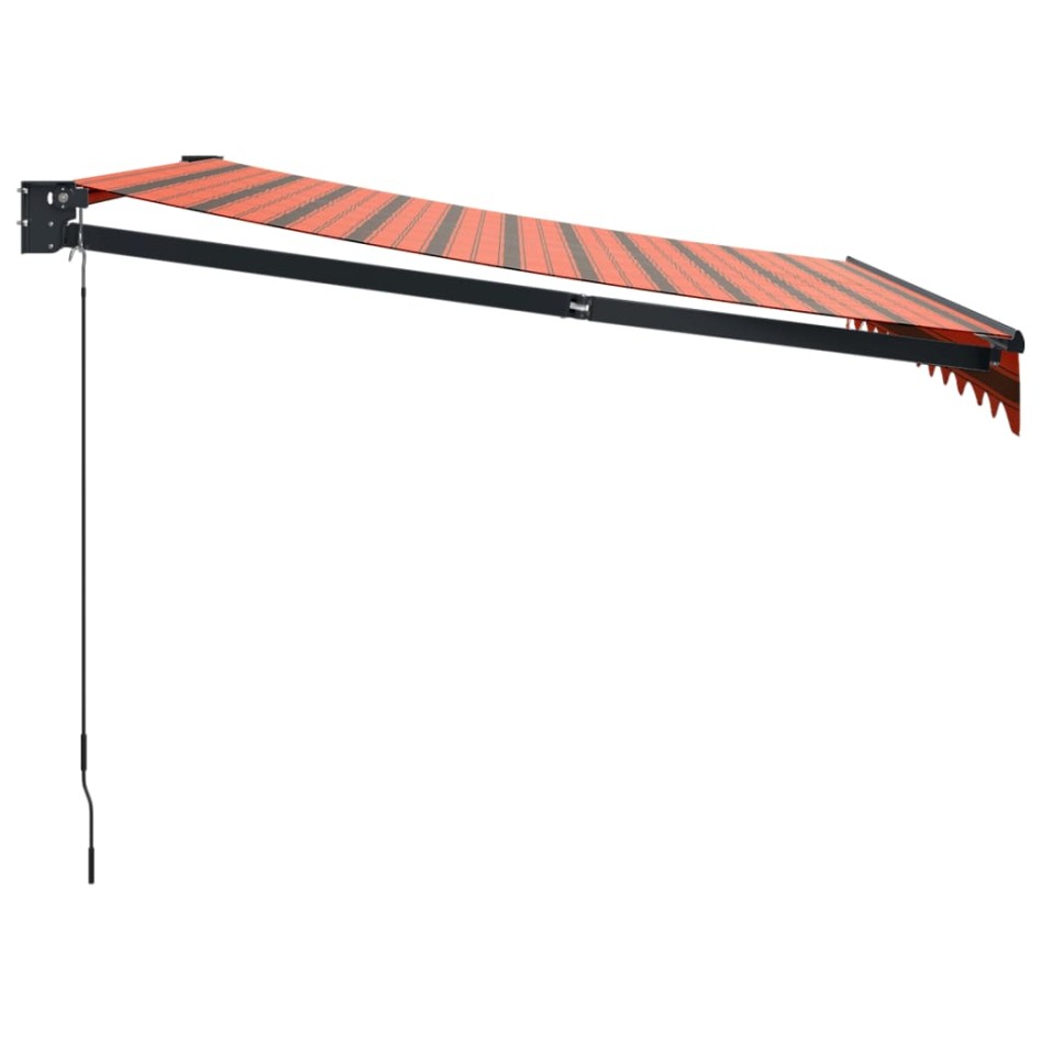 Toldo retráctil aluminio y tela naranja y marrón 3,5x2,5