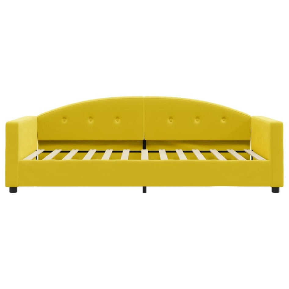 Sofá cama con colchón terciopelo amarillo 90x200