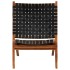 Silla plegable de tiras cruzadas de cuero auténtico