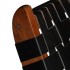 Silla plegable de tiras cruzadas de cuero auténtico