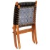 Silla plegable de tiras cruzadas de cuero auténtico