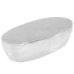 Mesa de centro aluminio martillado 100x50x28 cm plateado