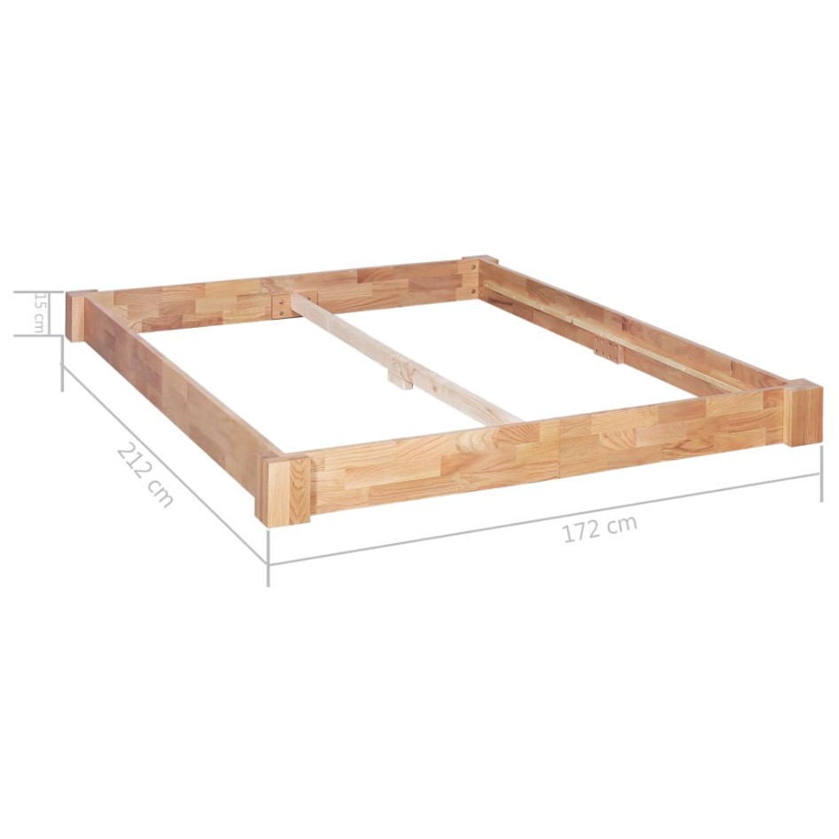 Estructura de cama de madera maciza de roble 160x200