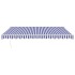 Toldo retráctil automático azul y blanco 4x3