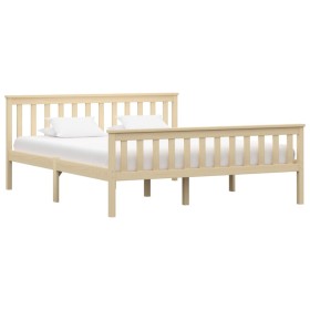 Estructura de cama de madera maciza de pino clara 160x200