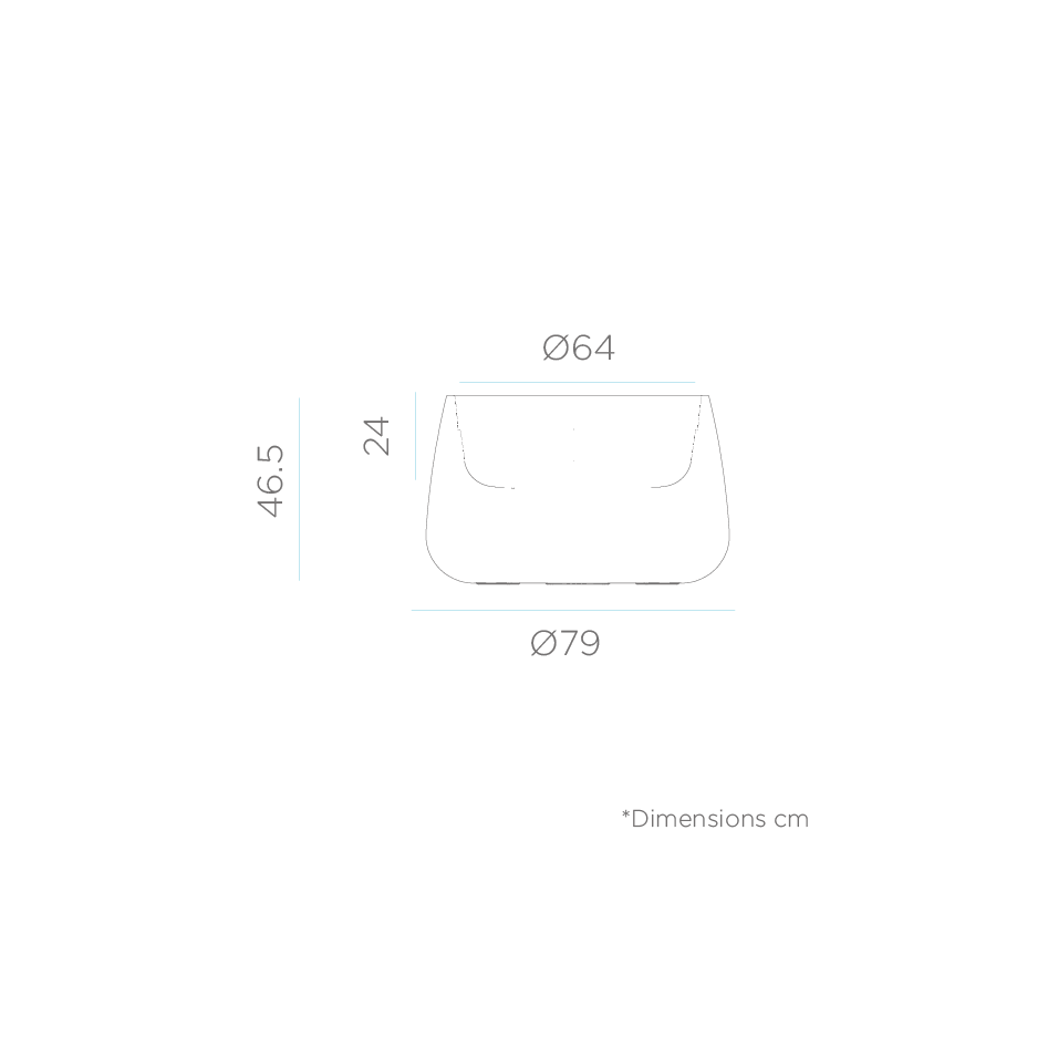 Macetero redondo, modelo Camelia 80