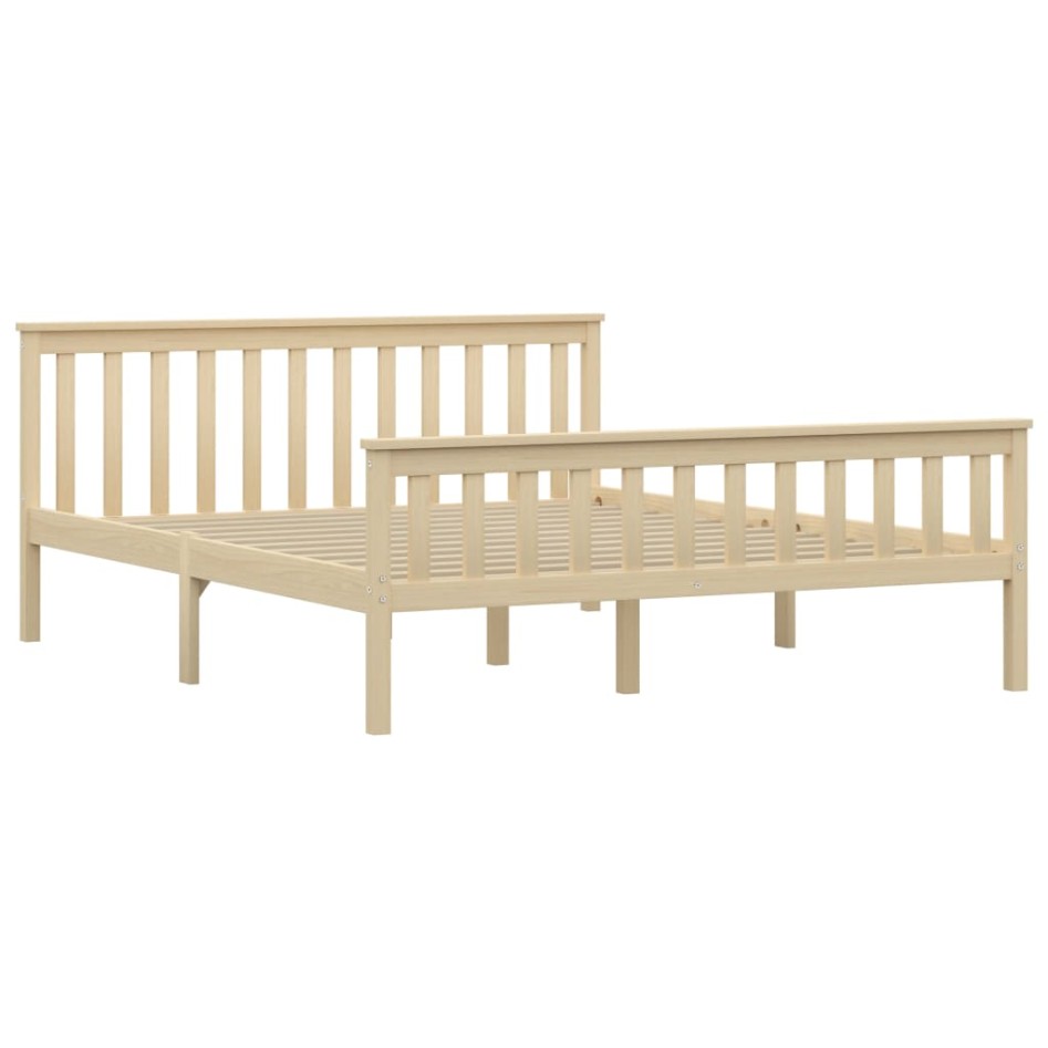 Estructura de cama de madera maciza de pino clara 160x200