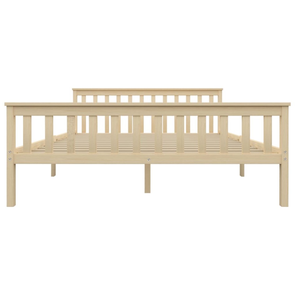 Estructura de cama de madera maciza de pino clara 160x200