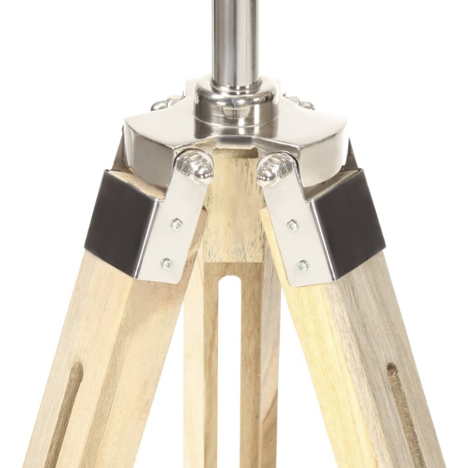 Lámpara de suelo con trípode madera maciza de mango 140