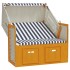 Silla playa Strandkorb dosel ratán sintético madera blanco