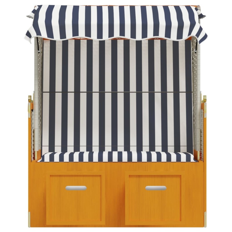 Silla playa Strandkorb dosel ratán sintético madera blanco