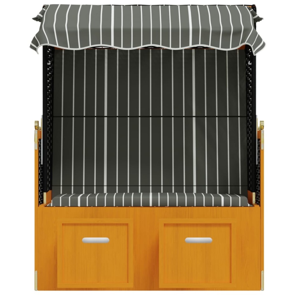 Silla playa Strandkorb dosel ratán sintético madera negro