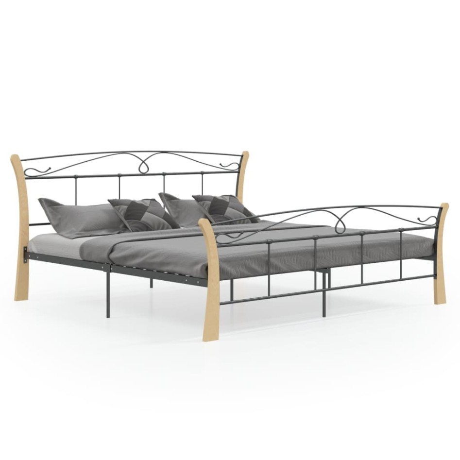 Estructura de cama de metal negra 200x200