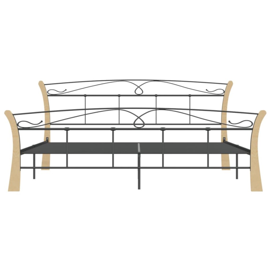 Estructura de cama de metal negra 200x200